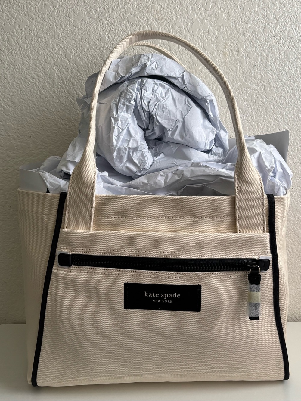 kate spade new york Dash canvas tote in Natural- new in original packaging